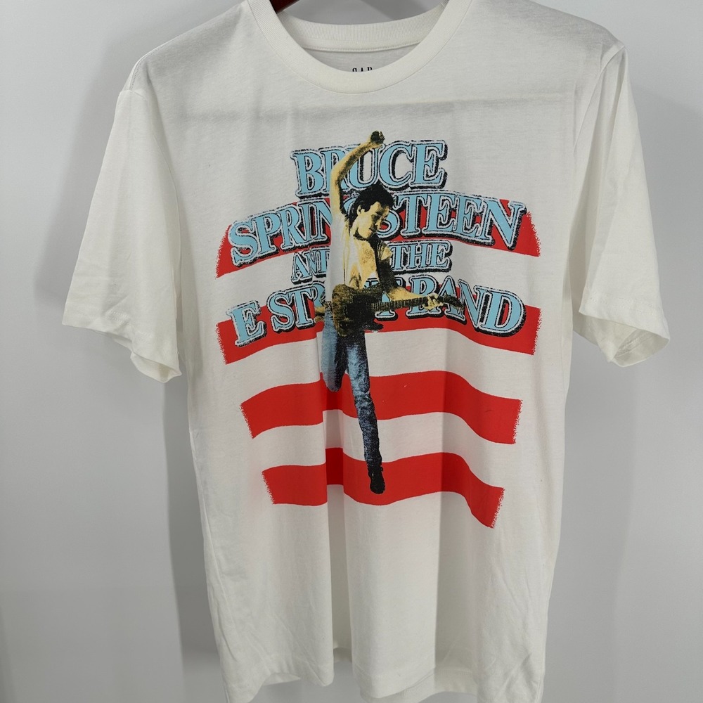 Vtg Gap Classic Fit Bruce Springsteen & E Street Band Graphic T-Shirt White S